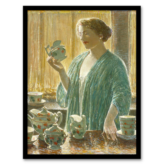Frederick Childe Hassam Framed Wall Art Print The Strawberry Tea Set Home Décor