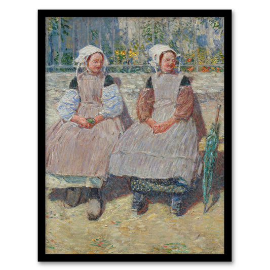 Frederick Childe Hassam Framed Wall Art In the Sunlight Girls Portrait