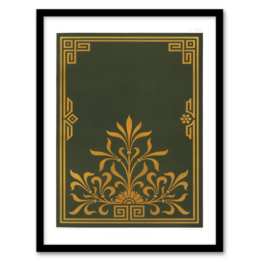 GA and MA Audsley Framed Wall Art Antique Art Deco Botanical Pattern Home Décor