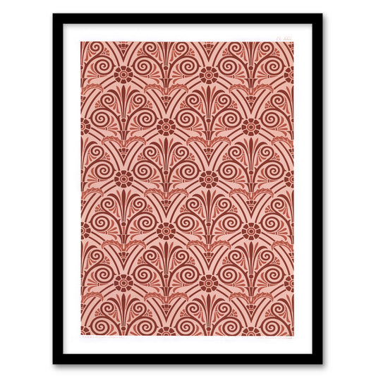 GA and MA Audsley Framed Wall Art Antique Botanical Greek Pattern Home Décor