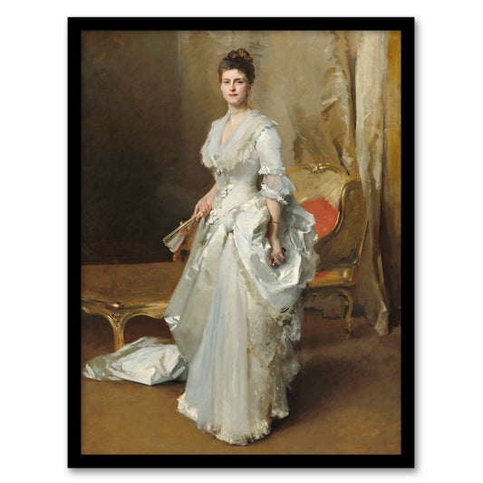 John Singer Sargent Framed Wall Art Print Mrs Henry White Portrait Home Décor
