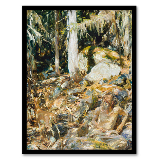 John S Sargent Framed Wall Art Il Solitario The Hermit in the Forest Home Décor