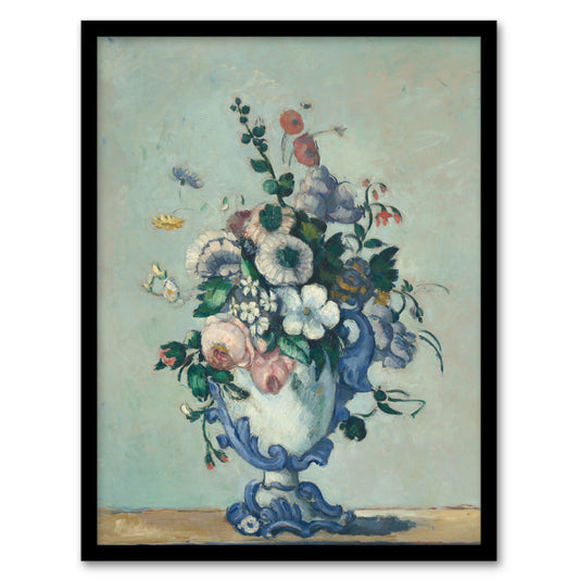 Paul Cezanne Framed Wall Art Flowers in a Rococo Vase Still Life Home Décor