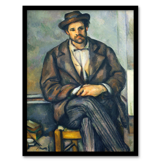Paul Cezanne Framed Wall Art Print Seated Peasant Portrait Painting Home Décor