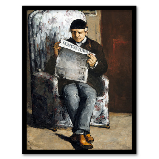 Paul Cezanne Framed Wall Art The Artists Father Reading Newspaper Home Décor