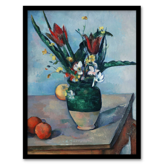 Paul Cezanne Framed Wall Art The Vase of Tulips Still Life Painting Home Décor