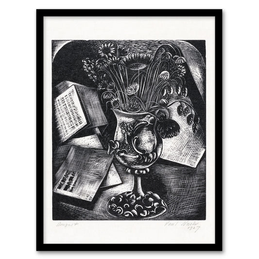 Paul Nash Framed Wall Art Print Flower Bouquet Black White Still Life Home Décor