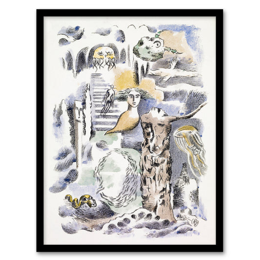 Paul Nash Framed Wall Art Print Ghosts Design for Urne Buriall Book Home Décor