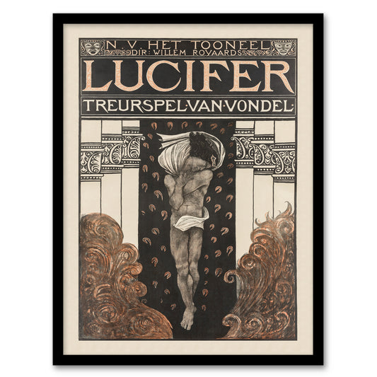 Richard R Holst Framed Wall Art Lucifer Mourning Game Theatre Poster Home Décor