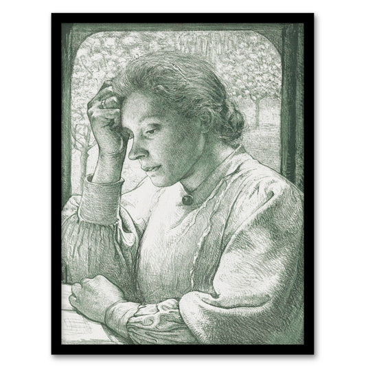 Richard Roland Holst Framed Wall Art Pencil Portrait of Henriette Home Décor