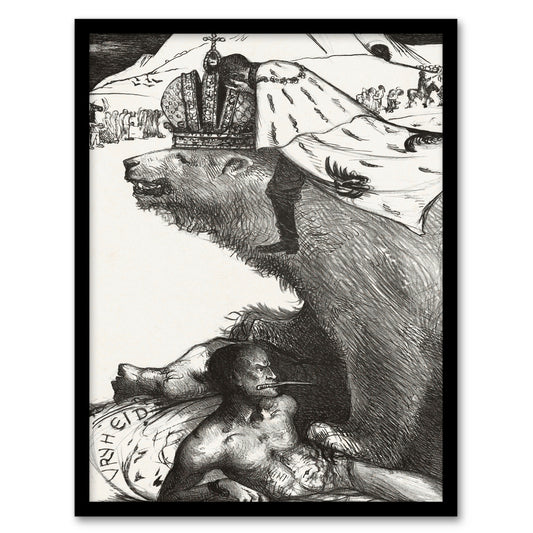 Richard Roland Holst Framed Wall Art Tsar Nicholas II on the Russian Bear