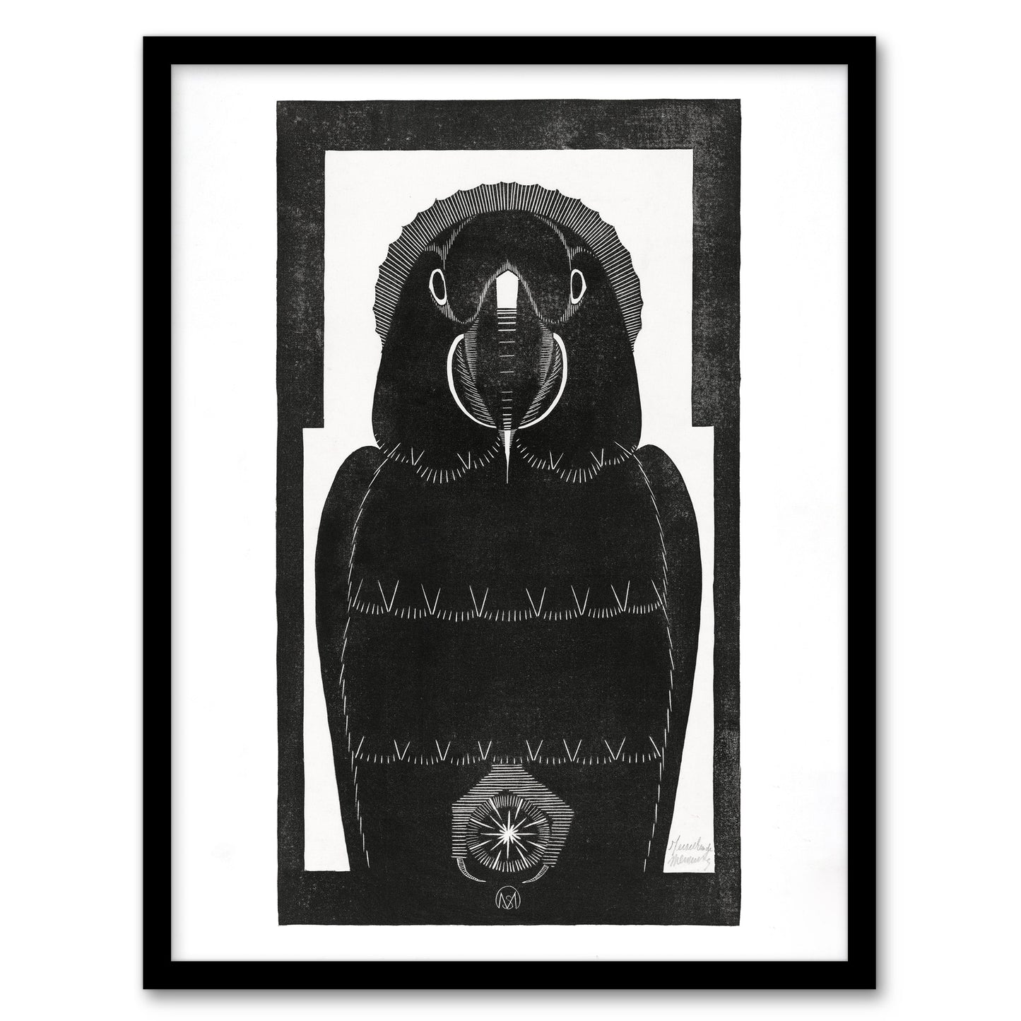 Samuel J De Mesquita Framed Wall Art Print Stylised Ara Macaw Parrot Home Décor