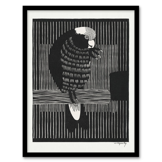 Samuel J De Mesquita Framed Wall Art Stylised Galah Cockatoo Bird Home Décor