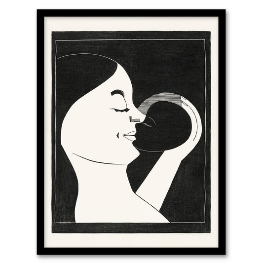 Samuel J De Mesquita Framed Wall Art Mother and Child Stylised Painting