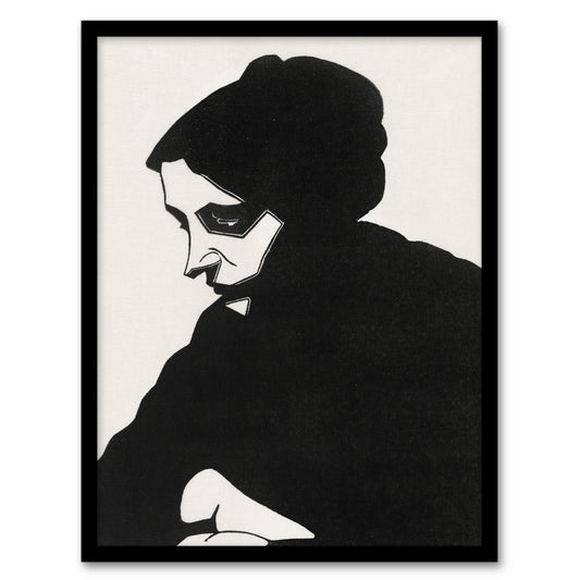 Samuel J De Mesquita Framed Wall Art Stylised Portrait of a Woman Home Décor
