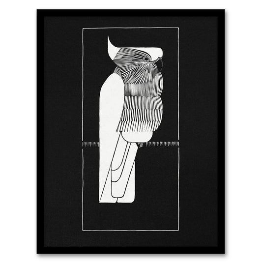 Samuel J De Mesquita Framed Wall Art Sulphur Crested Cockatoo Parrot Home Décor