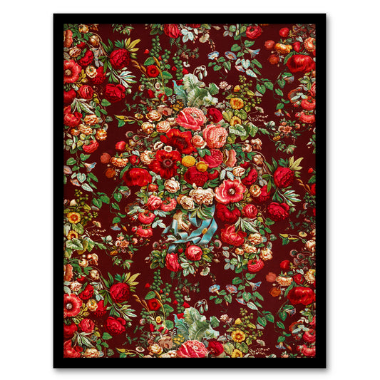 Sir Matthew Digby Wyatt Framed Wall Art Vintage Floral Chintz Pattern Home Décor