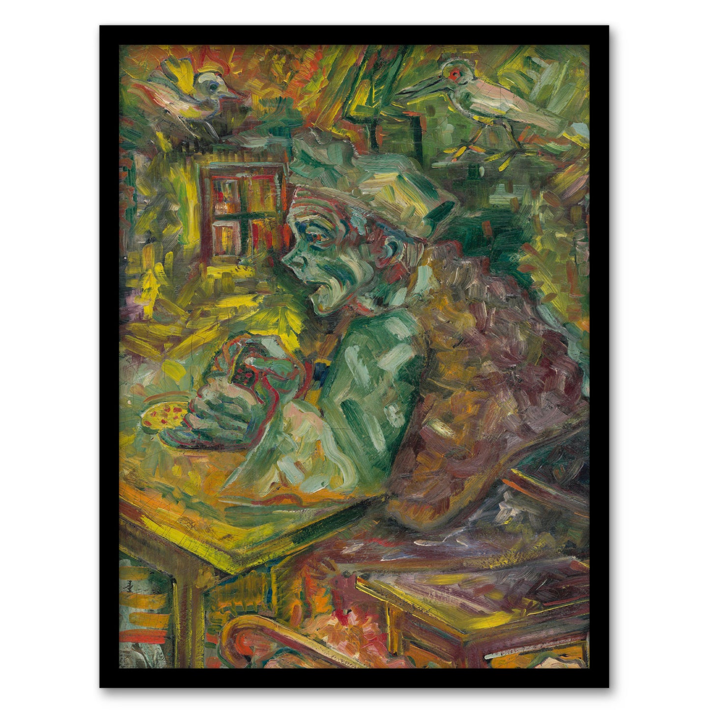 At the Table Bold Colourful Kubincan Framed Wall Art Print