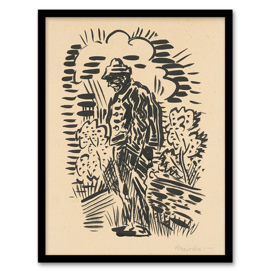 Guilt Ink Drawing Arnold Weisz Kubincan Framed Wall Art Print