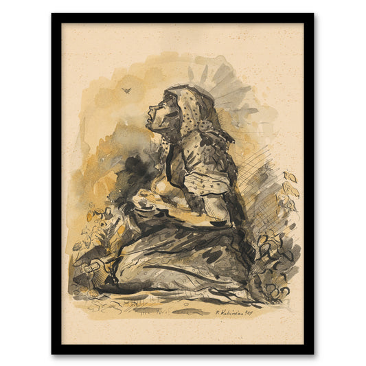 Gypsy and Lark Watercolour Kubincan Framed Wall Art Print