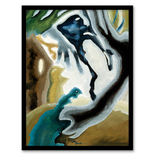 Barnyard Fantasy Abstract Landscape Dove Framed Wall Art Print