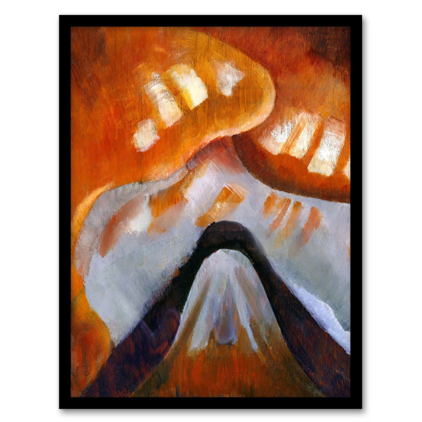 Mountain and Sky Abstract Landscape Dove Framed Wall Art Print