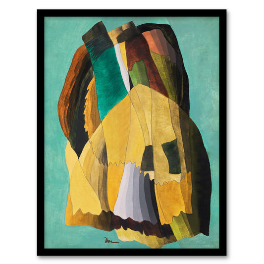 Shore Road Abstract Coastal Landscape Dove Framed Wall Art Print