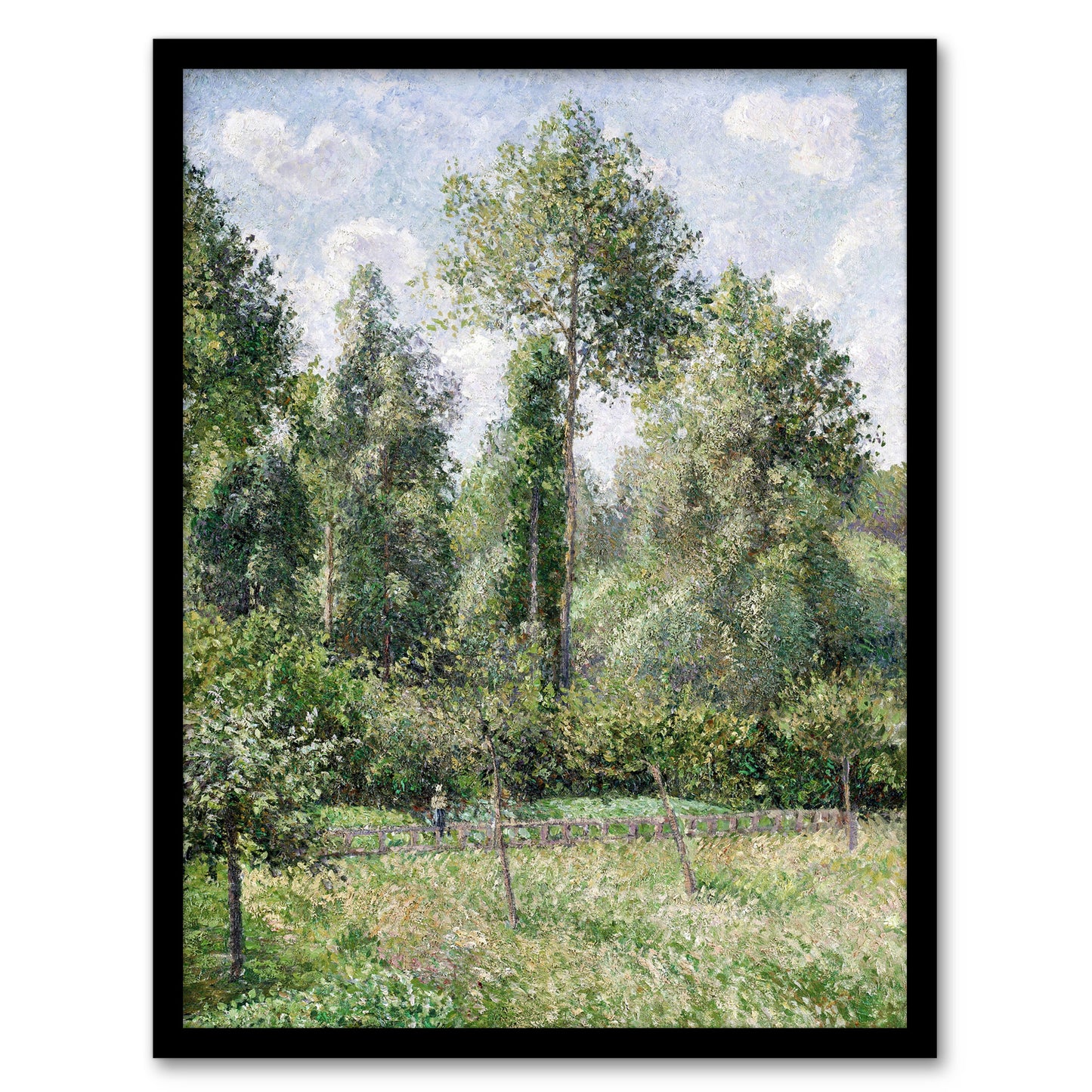 Eragny Poplars Landscape Camille Pissarro Framed Wall Art Print