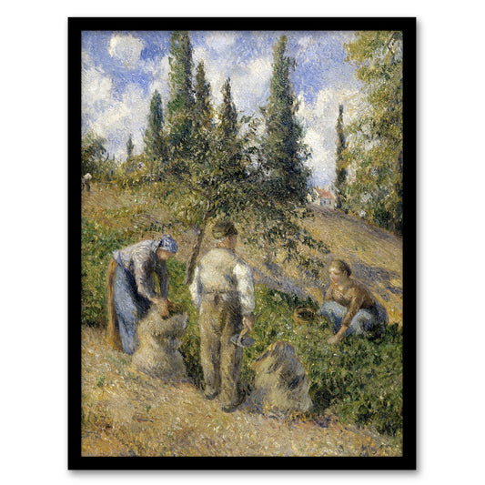Pontoise Harvest Oil Painting Pissarro Framed Wall Art Print