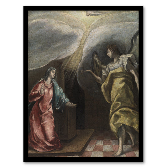 Annunciation Archangel Gabriel and Mary El Greco Framed Wall Art Print