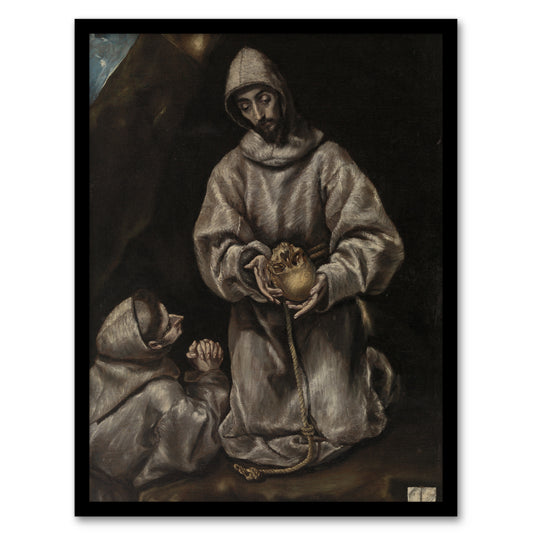 St Francis Brother Leo Meditating on Death El Greco Framed Wall Art Print