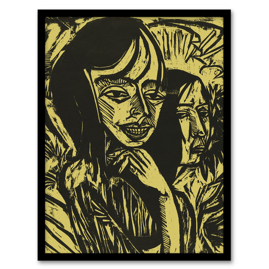 Fehmarn Girls Portrait Ernst Ludwig Kirchner Framed Wall Art Print