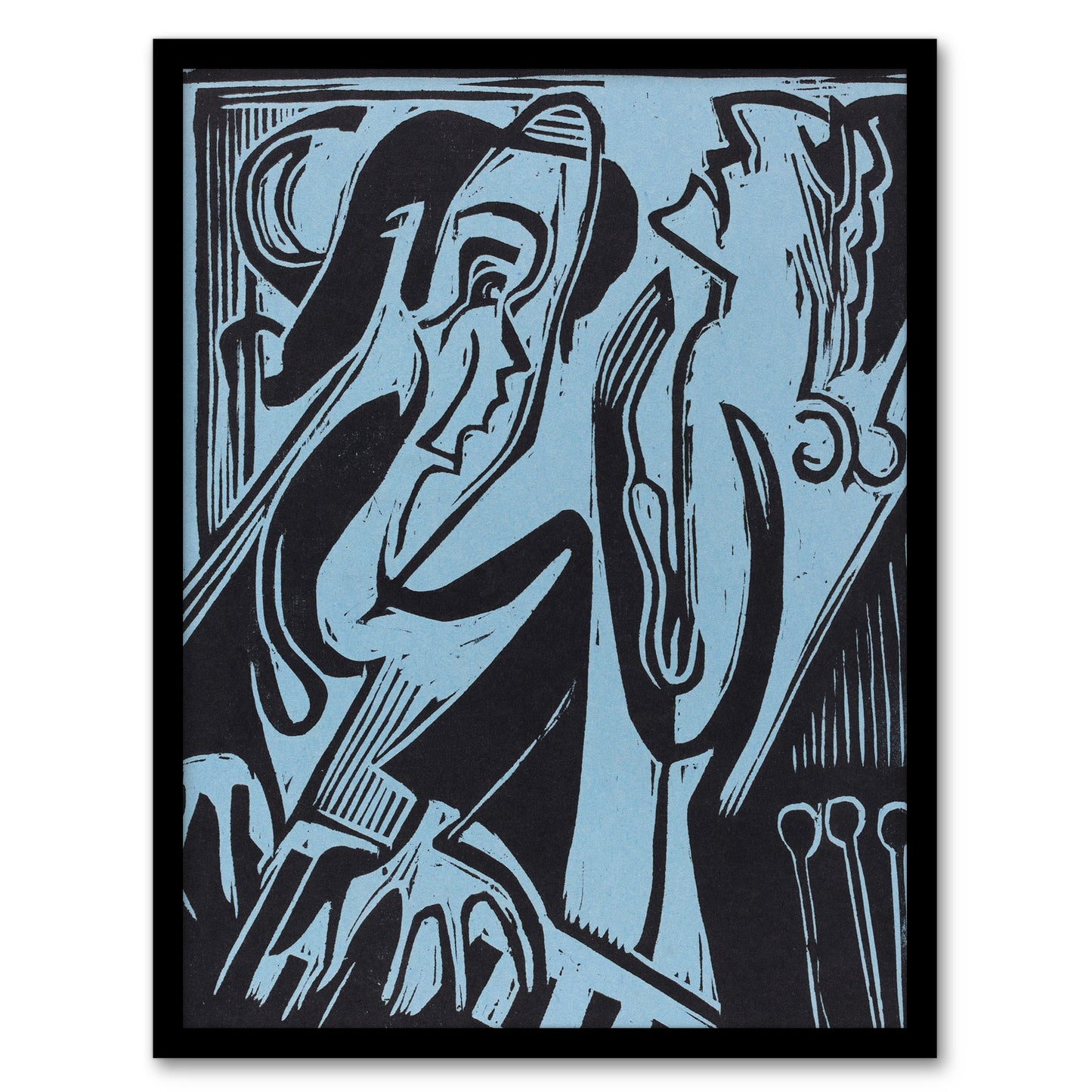 Abstract Pianist and Singer Kirchner Framed Wall Art Print
