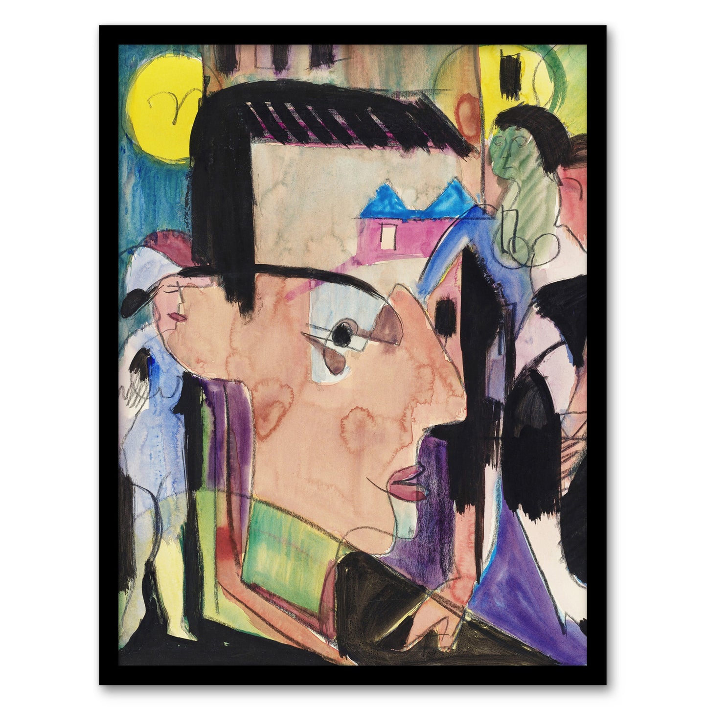 Abstract Self Portrait Ernst Ludwig Kirchner Framed Wall Art Print