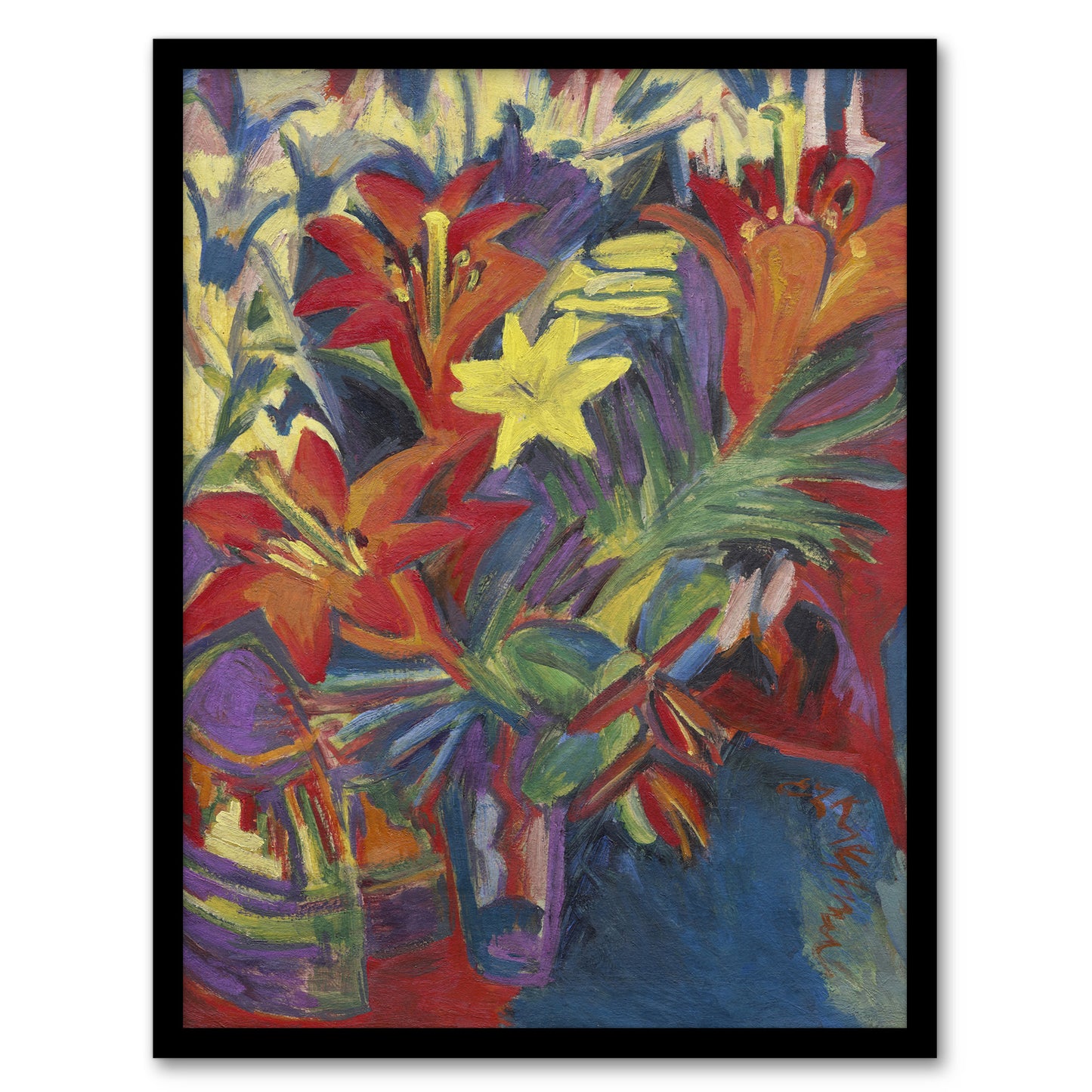Still Life with Lilies Ernst Ludwig Kirchner Framed Wall Art Print