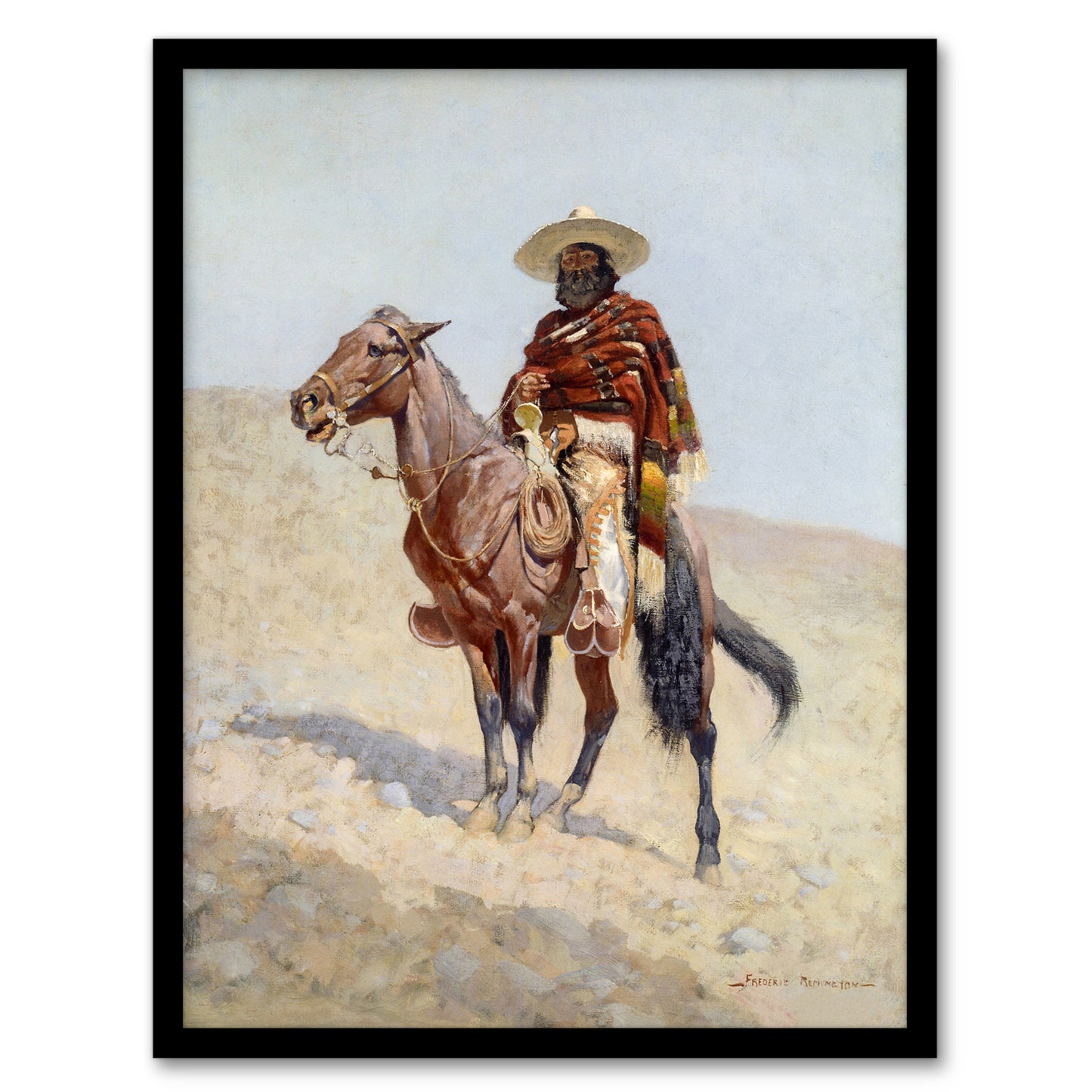 A Mexican Vaquero Cowboy Frederic Remington Framed Wall Art Print