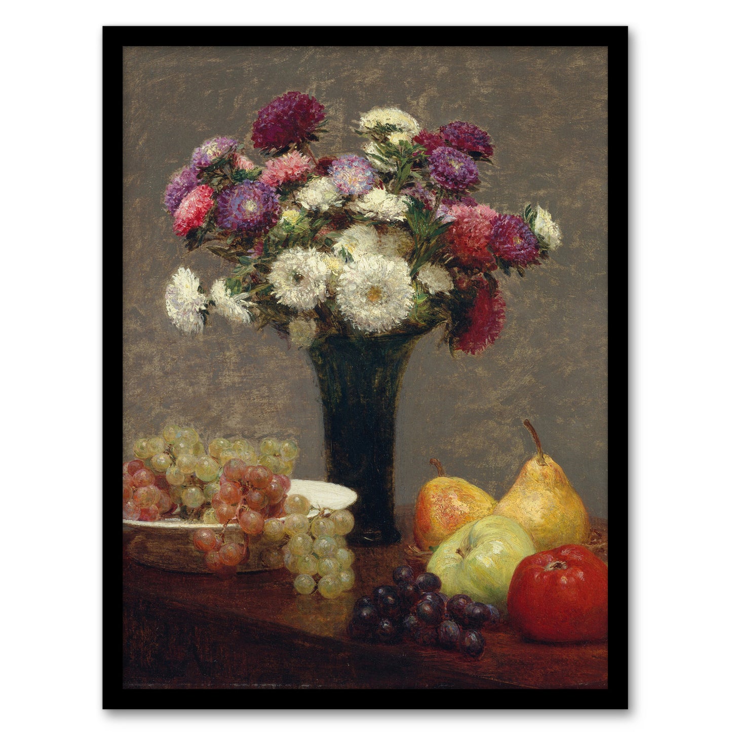 Asters and Fruit on a Table Latour Framed Wall Art Print