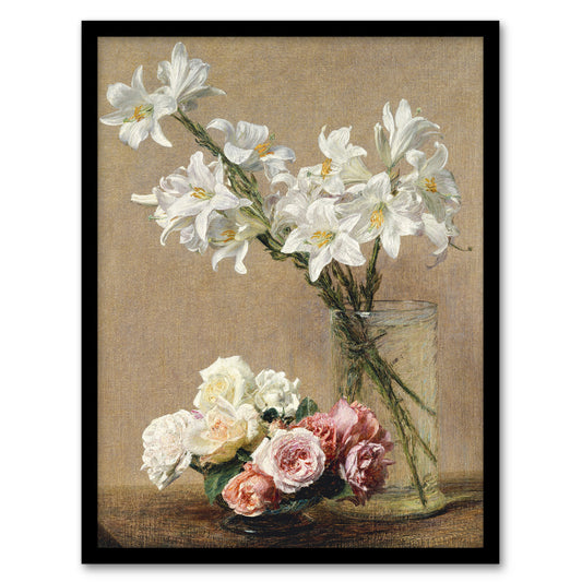 Still Life Roses and Lilies Latour Framed Wall Art Print