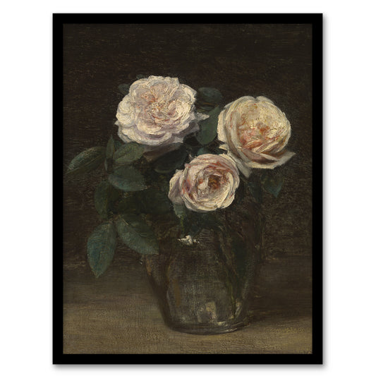 Still Life with Roses in Vase Latour Framed Wall Art Print