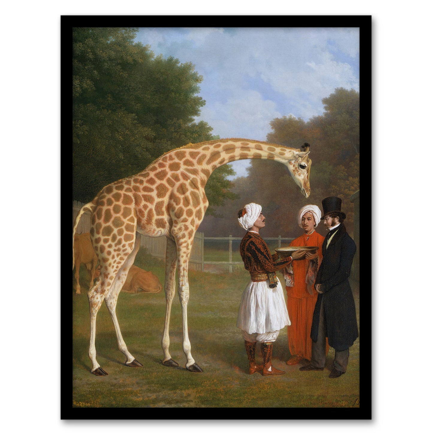Nubian Giraffe Oil Painting Agasse Framed Wall Art Print