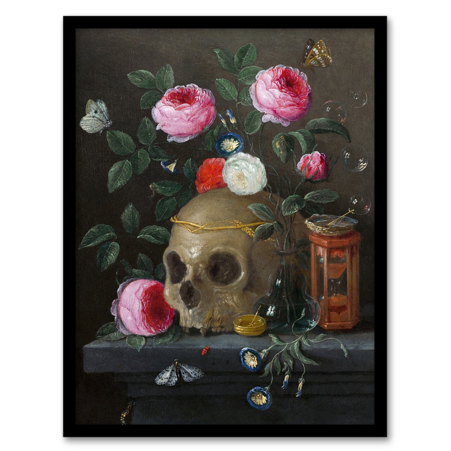 Vanitas Still Life With Skull Jan van Kessel Framed Wall Art Print