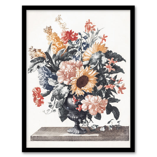 Stone Vase Bouquet With Sunflowers Teyler Framed Wall Art Print