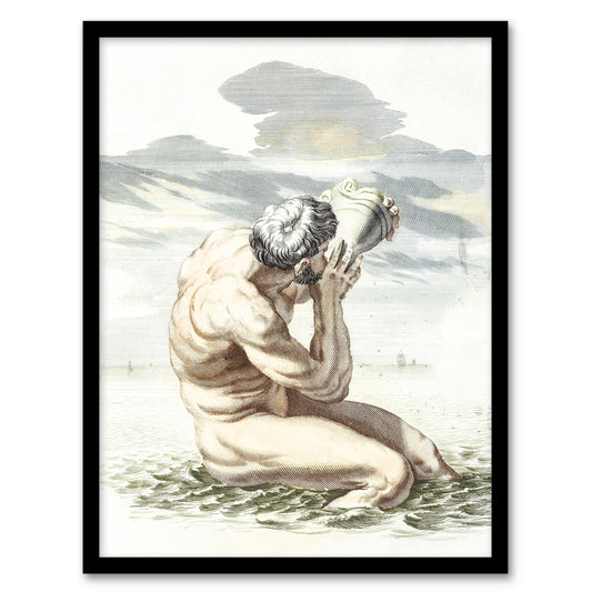 Triton Blows On The Conch Shell Johan Teyler Framed Wall Art Print