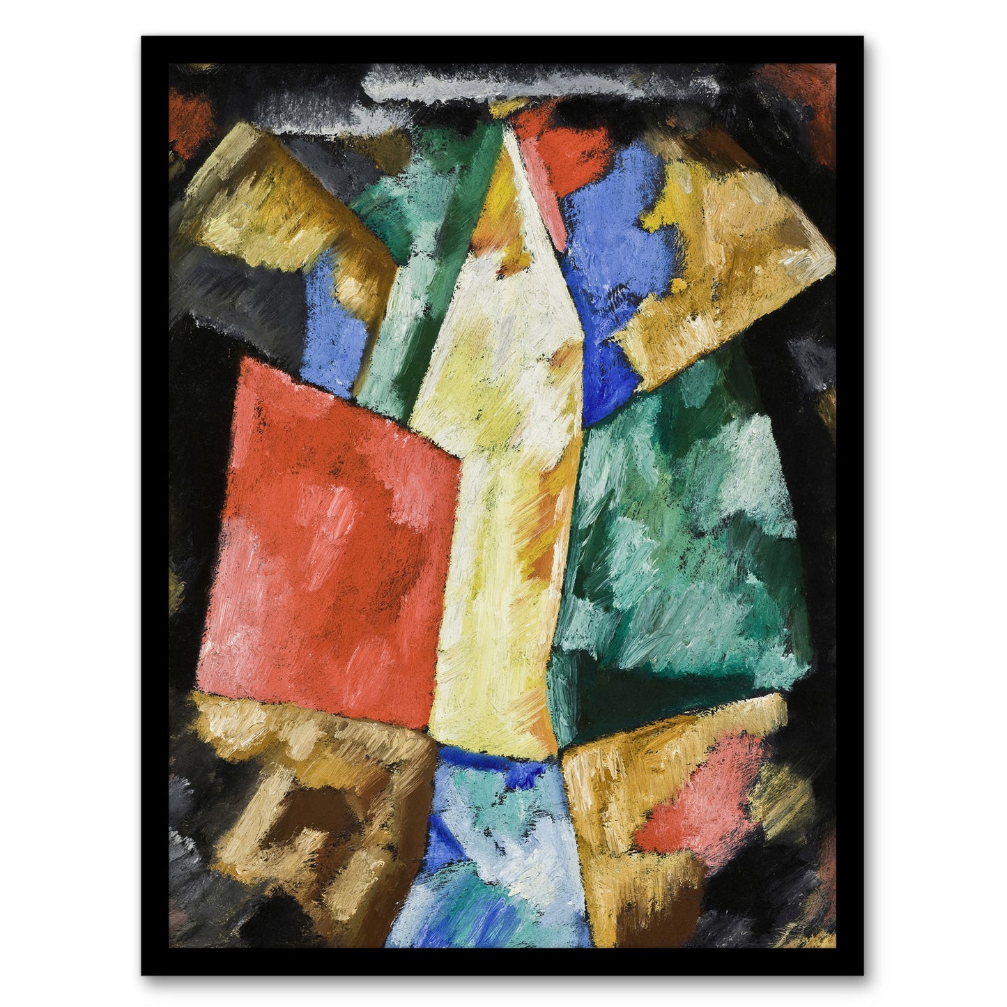 Blue Yellow and Green Abstraction Hartley Framed Wall Art Print