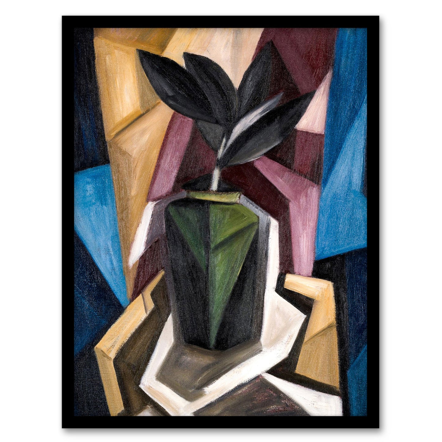Rubber Plant Abstract Painting Hartley Framed Wall Art Print