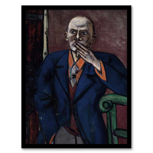 1950 Self Portrait With Cigarette Beckmann Framed Wall Art Print
