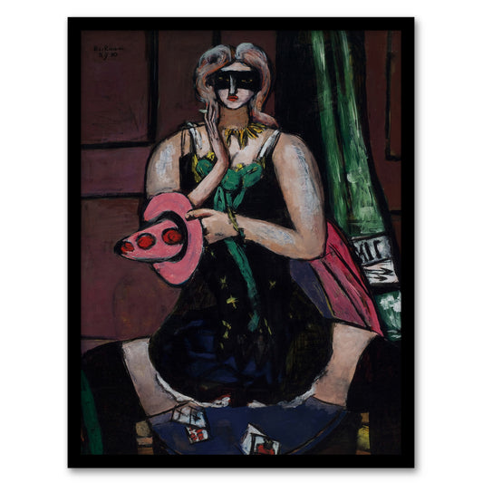 Carnival Mask Green Violet and Pink Beckmann Framed Wall Art Print