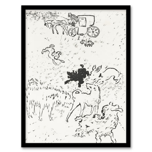 The Dogs Art Nouveau Drawing Pierre Bonnard Framed Wall Art Print