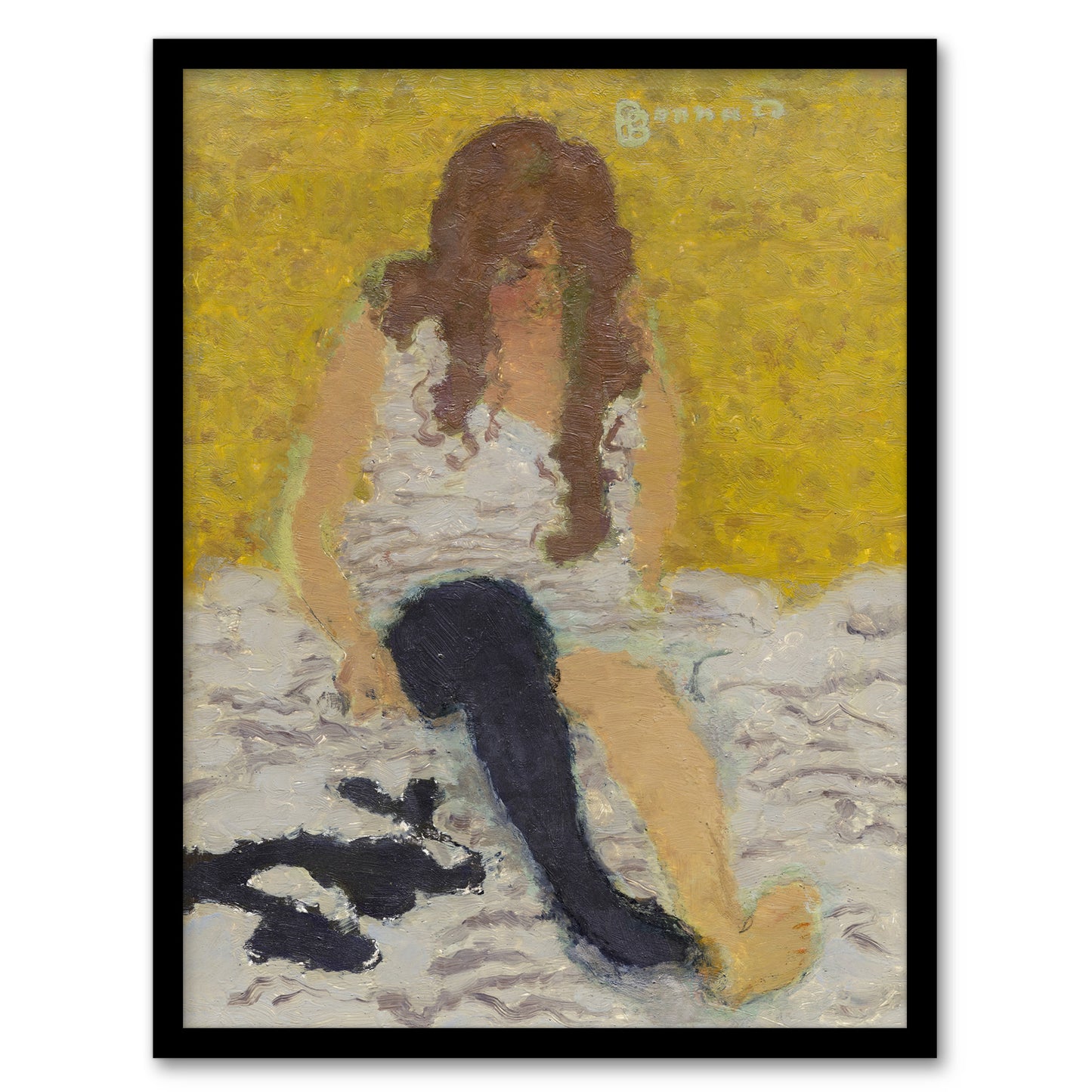 Woman Putting on Her Stockings Bonnard Framed Wall Art Print