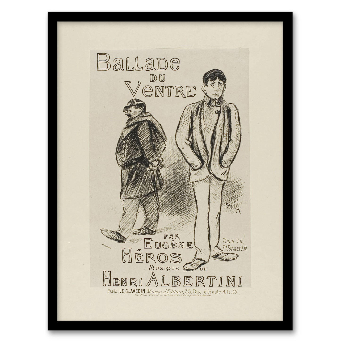 Ballade du Ventre Theatre Poster Steinlen Framed Wall Art Print